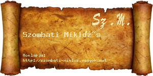 Szombati Miklós névjegykártya